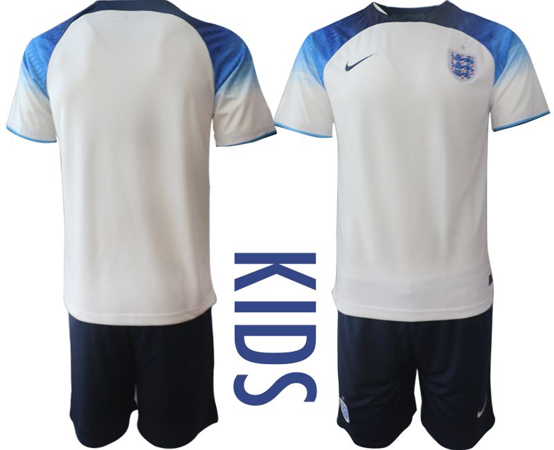 Youth 2022 World Cup National Team England home white blank Soccer Jersey
